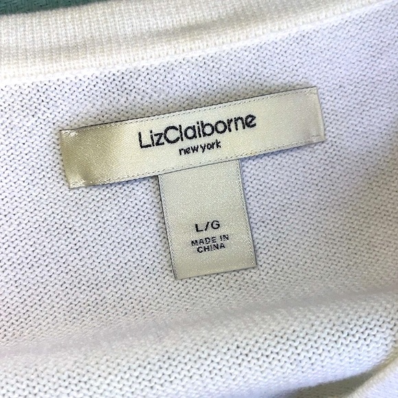 Liz Claiborne Argyle Short Sleeve Pullover V-Neck Sweater - Picture 14 of 16